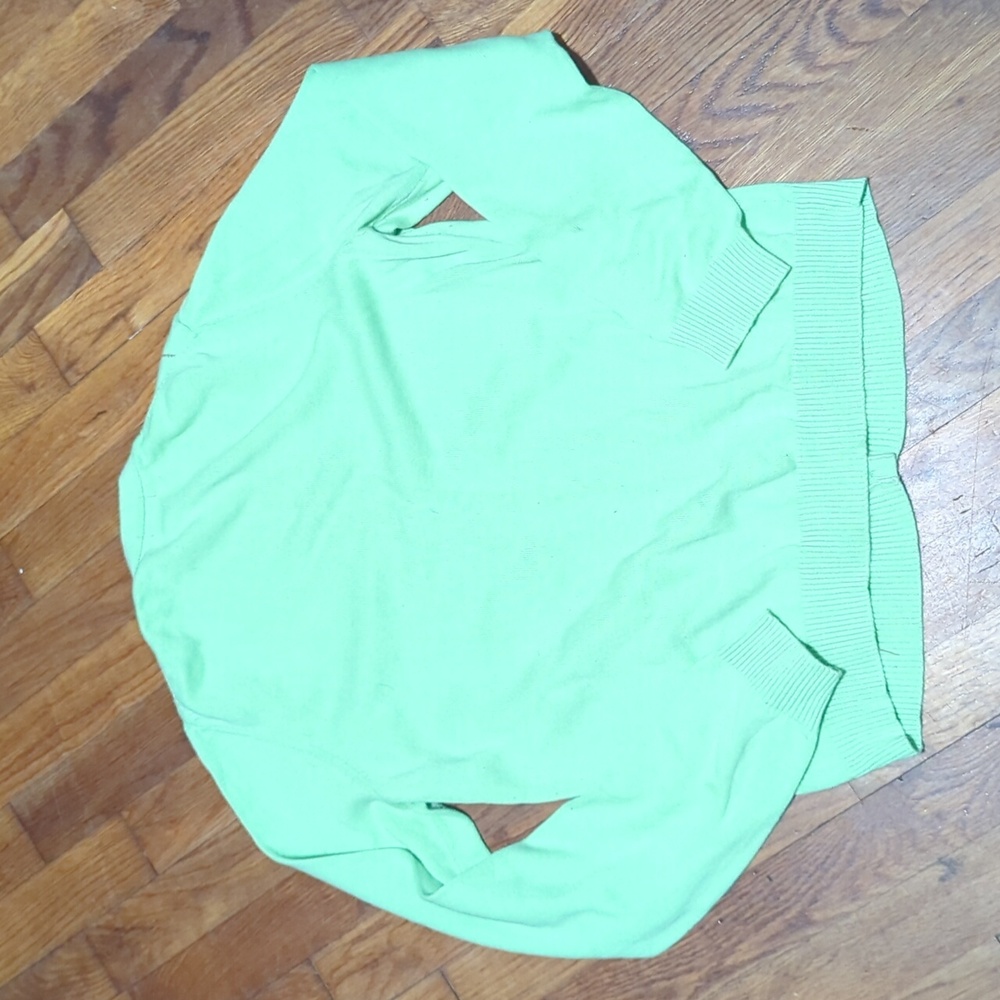 IZOD Green Argyle CARDIGAN Sweater SZ MED - Picture 4 of 5
